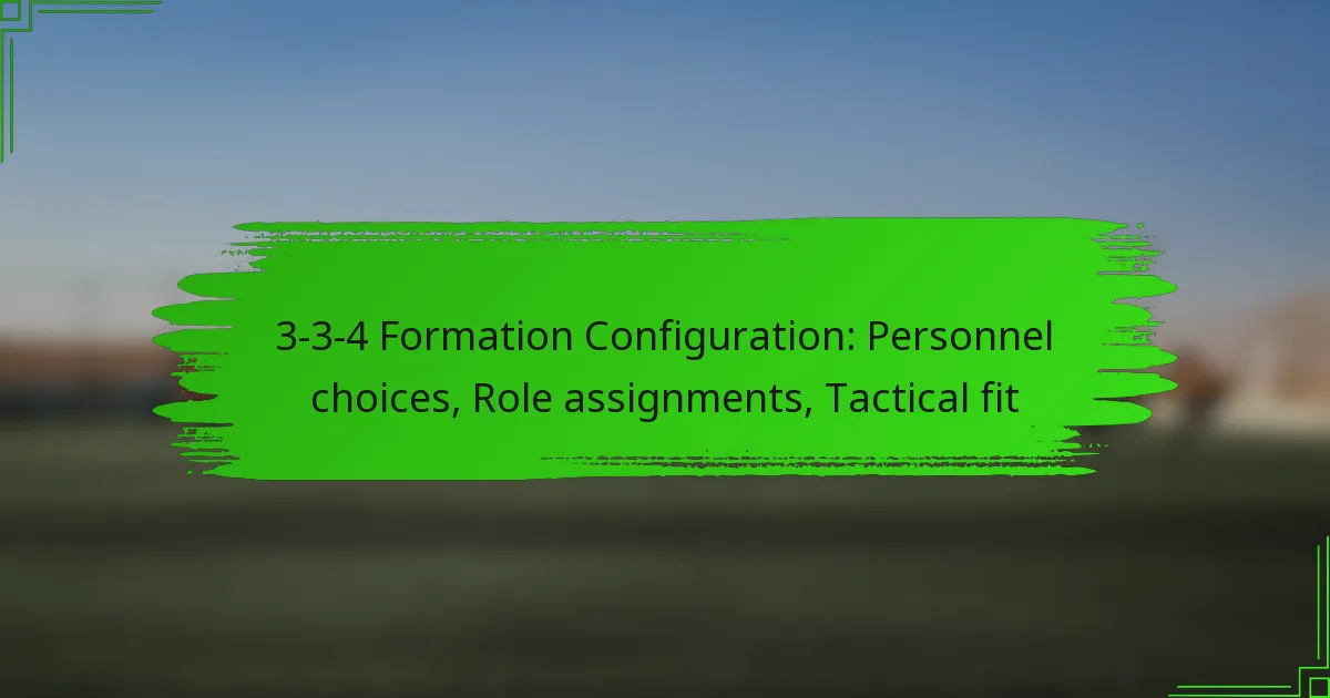 3-3-4 Formation Configuration: Personnel choices, Role assignments, Tactical fit