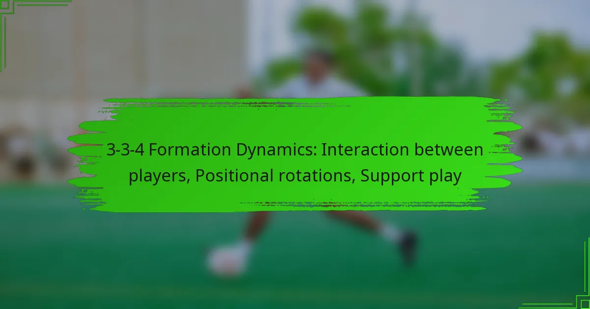 3-3-4 Formation Dynamics: Interaction between players, Positional rotations, Support play