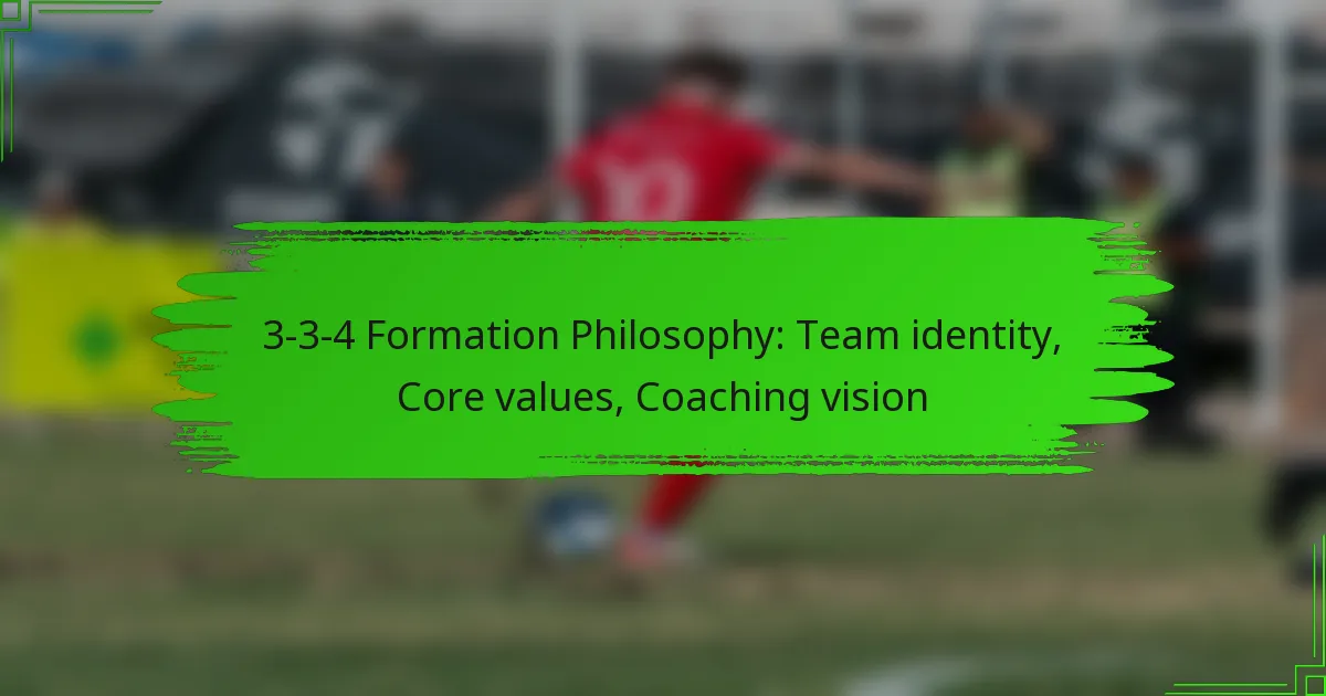 3-3-4 Formation Philosophy: Team identity, Core values, Coaching vision