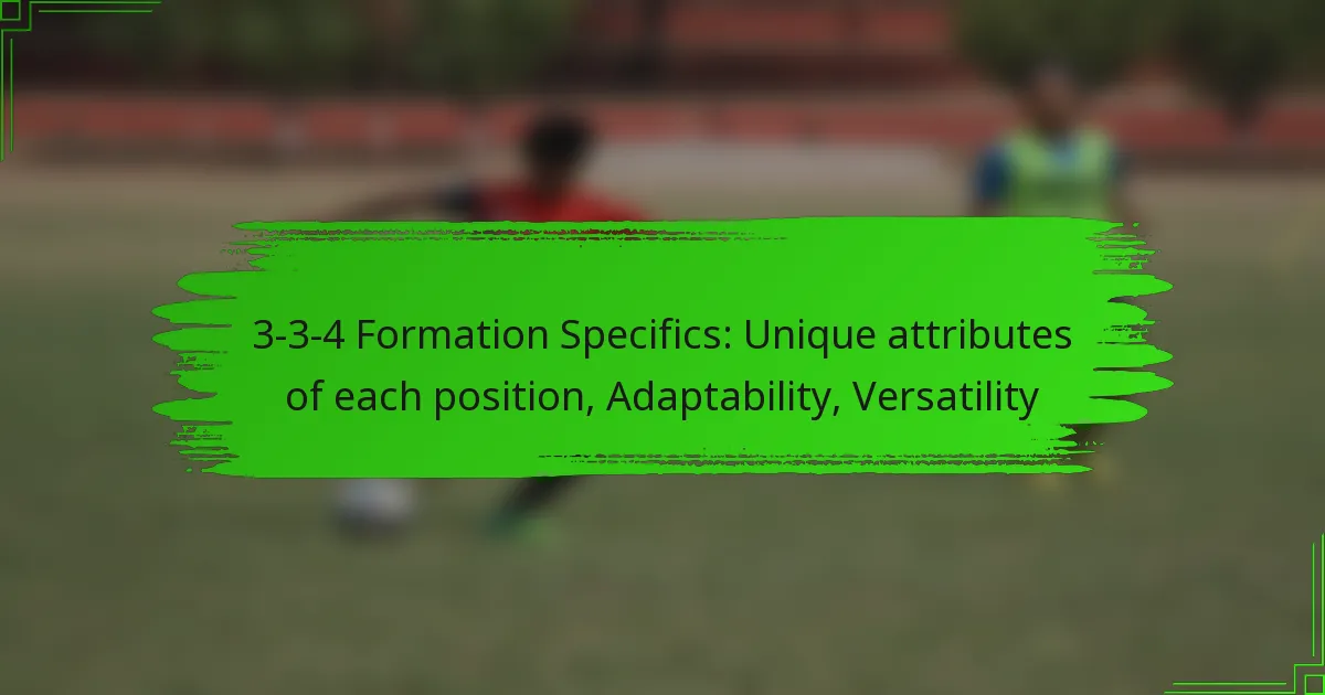 3-3-4 Formation Specifics: Unique attributes of each position, Adaptability, Versatility