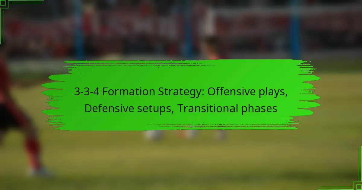 3-3-4 Formation Strategy: Offensive plays, Defensive setups, Transitional phases