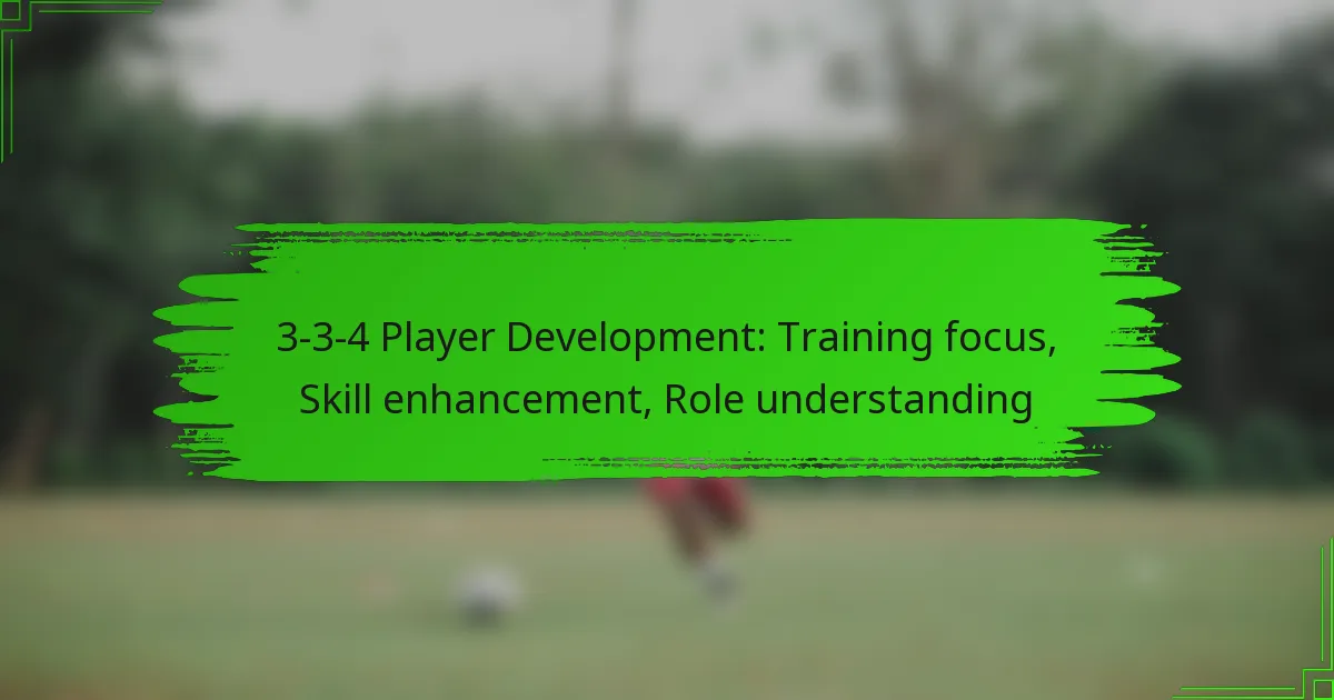 3-3-4 Player Development: Training focus, Skill enhancement, Role understanding