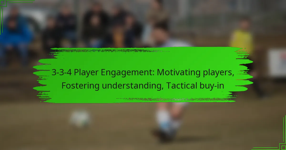 3-3-4 Player Engagement: Motivating players, Fostering understanding, Tactical buy-in