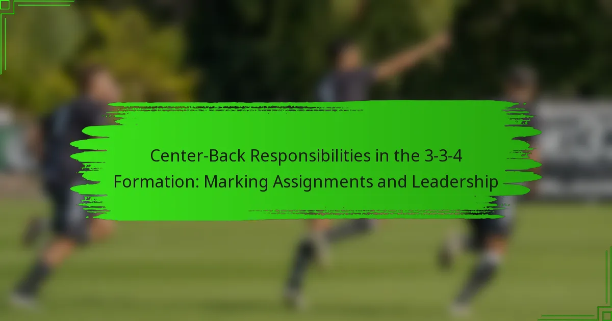 Center-Back Responsibilities in the 3-3-4 Formation: Marking Assignments and Leadership