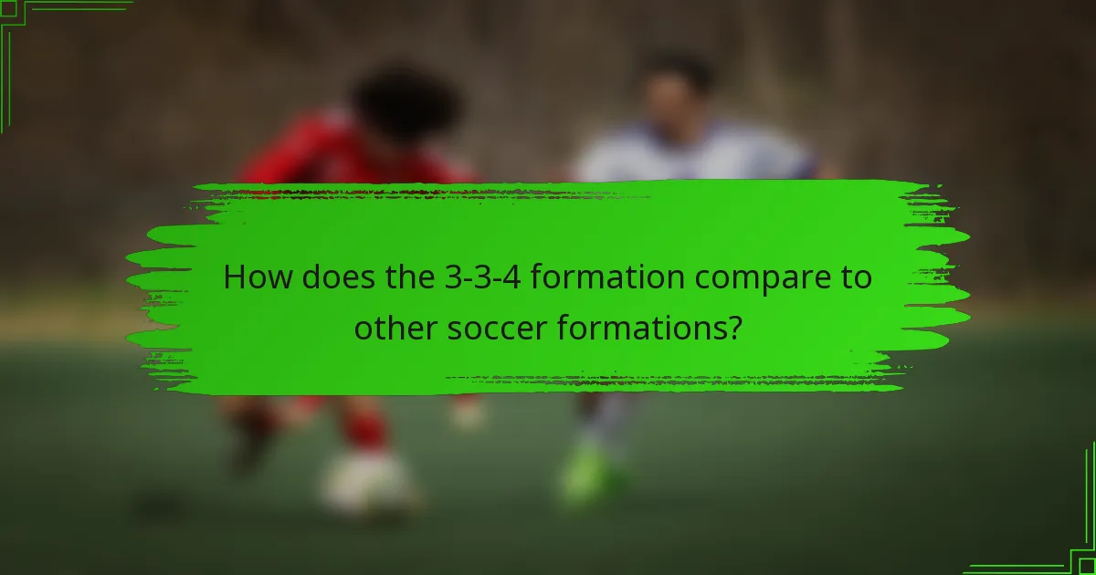 How does the 3-3-4 formation compare to other soccer formations?