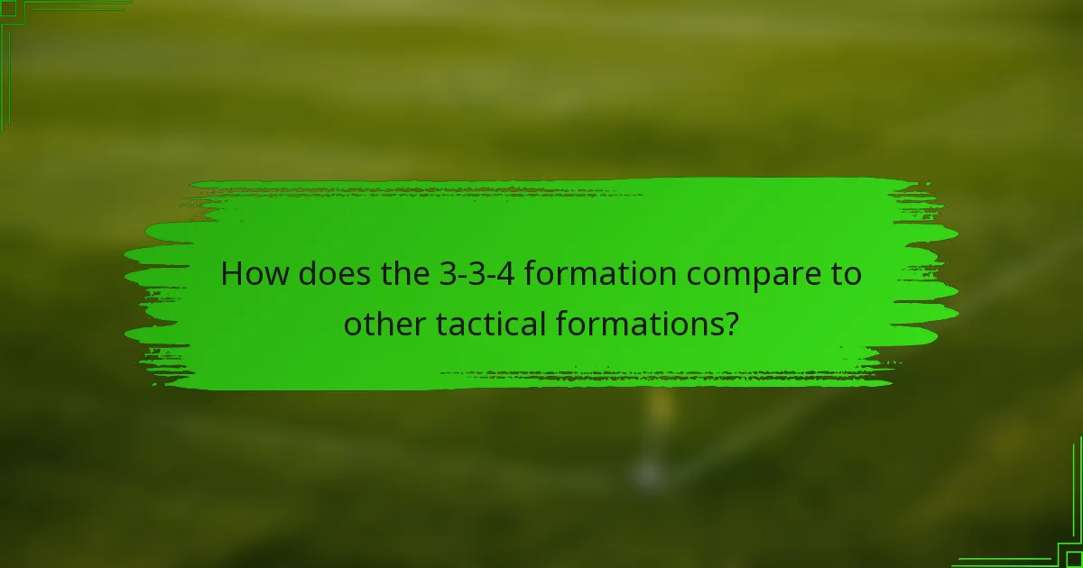 How does the 3-3-4 formation compare to other tactical formations?