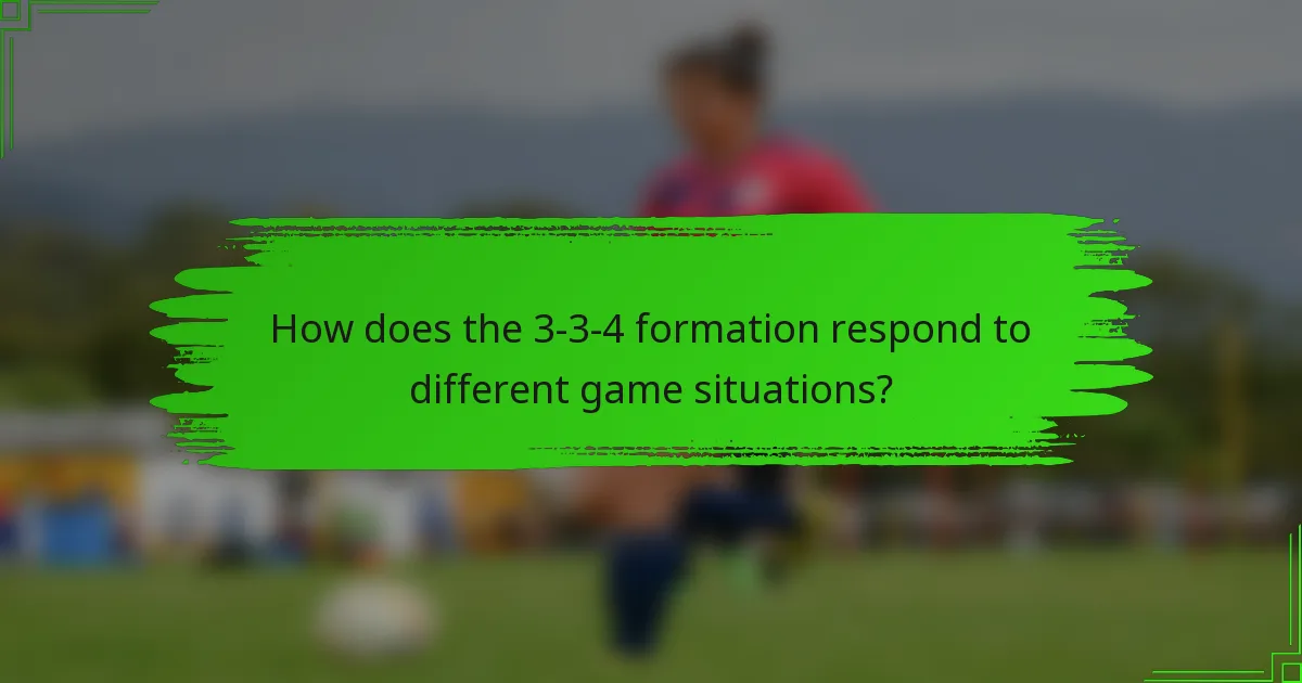 How does the 3-3-4 formation respond to different game situations?