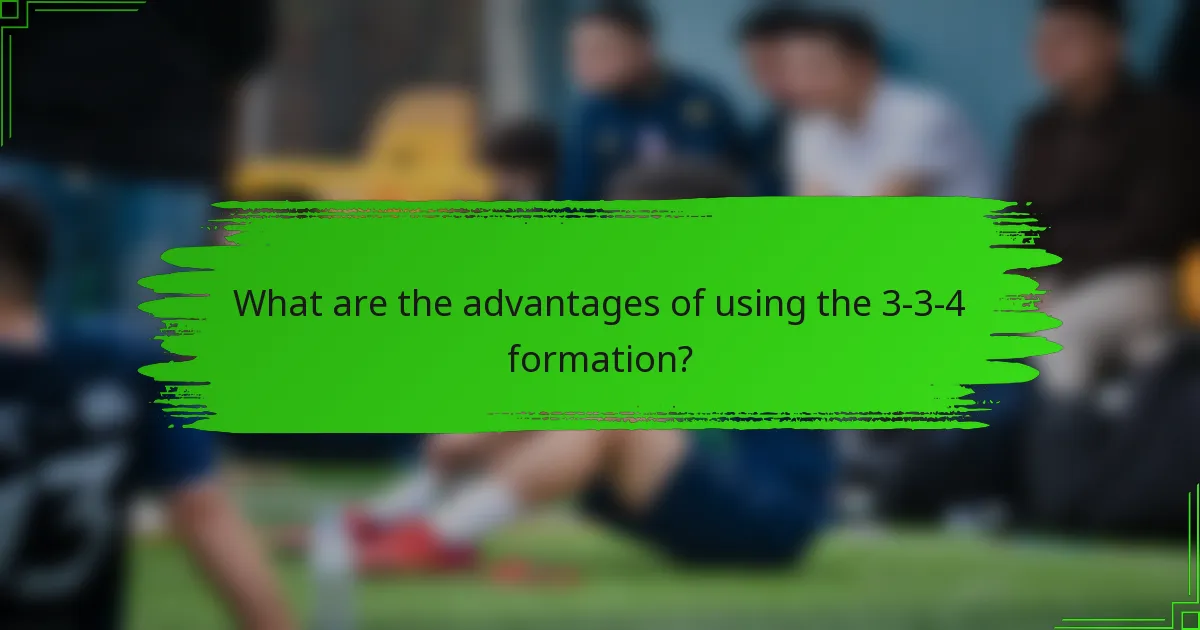 What are the advantages of using the 3-3-4 formation?