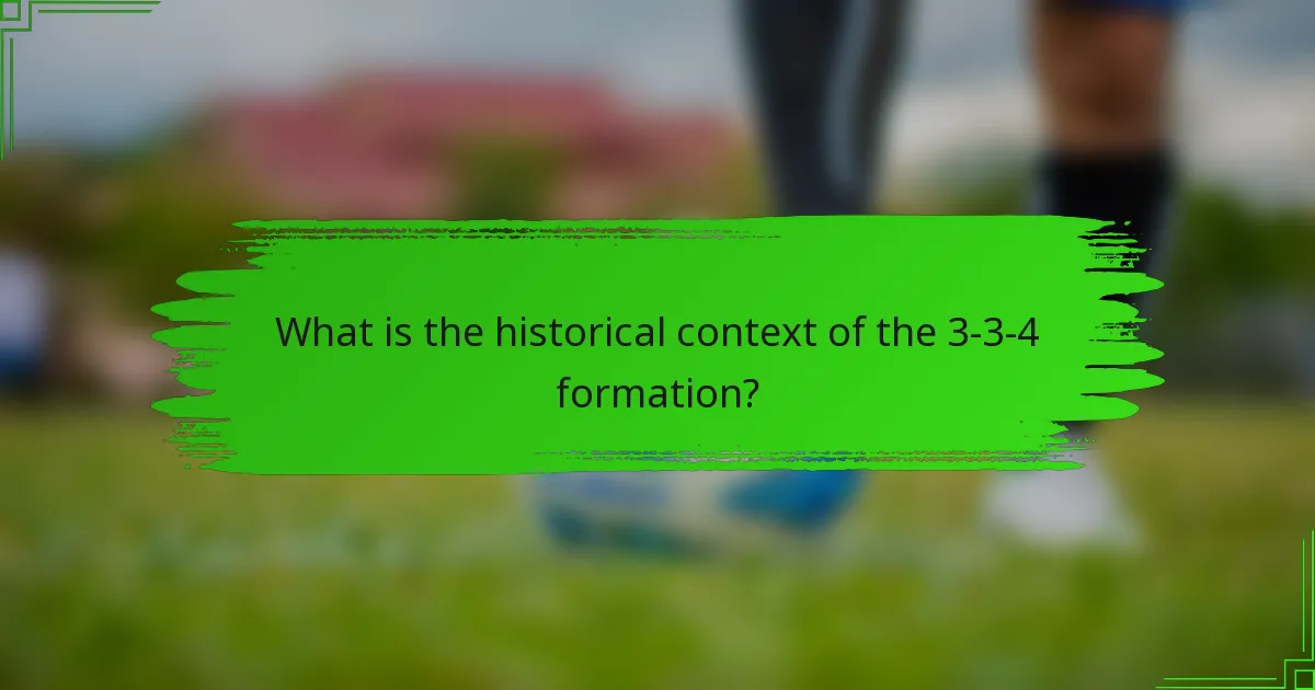 What is the historical context of the 3-3-4 formation?